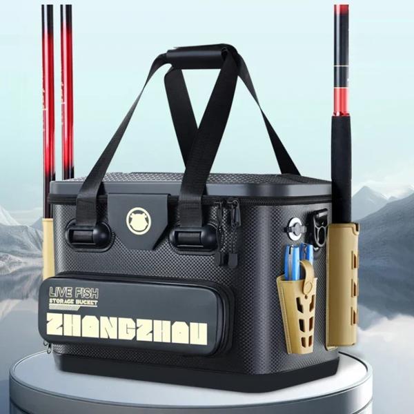 ポータブル厚手の釣りバケツ、多機能釣りフック、ストップビーズボックス、大容量、生きた魚のバレル ポータブル厚手の釣りバケツ、多機能釣りフック、ストップビーズ
