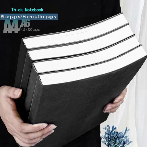 ソフトレザーラージノートブック、超厚手、水平線日記、a4、a6、416ページ、200ページ