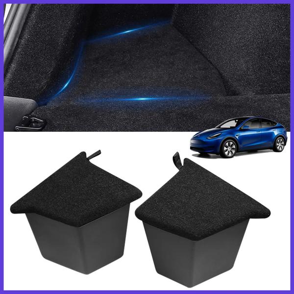 テスラモデルのトランク用サイド収納ボックス,黒い強化ハンドル,車のインテリアアクセサリー,5席の蓋,2024