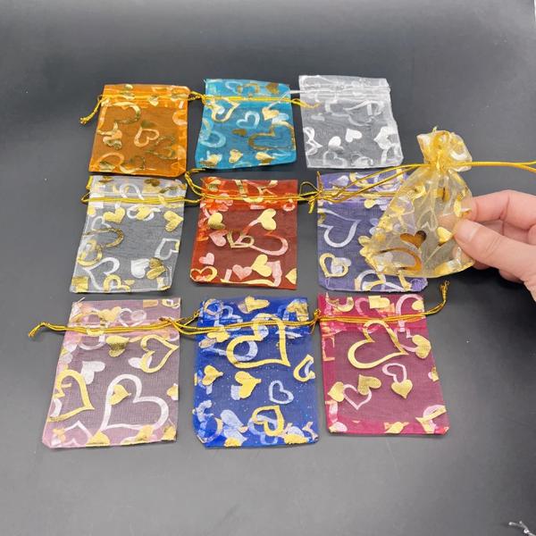 オーガンザメッシュバッグ,小さなジュエリー収納バッグ,ギフト,クリスマスギフト,巾着袋,1000個