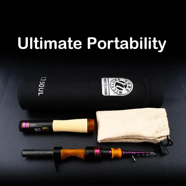 Purelure-伸縮式のある釣り竿,魚を捕まえるためのルアー,輸送,旅行,パーチ,スピニング,キャスティング,カーボン,ソフト,1.53m, 1.78m