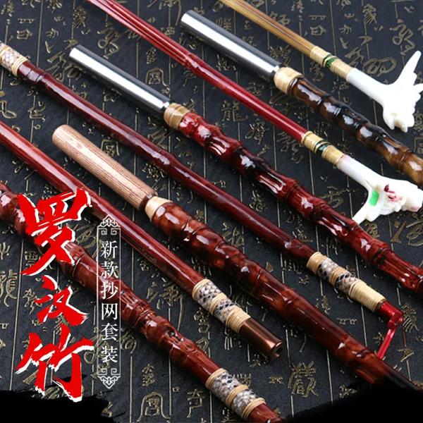 ルオハン-競争力のある釣り竿ホルダー,天然の竹サポート,ステンレス鋼またはアルミニウムのタレットフック