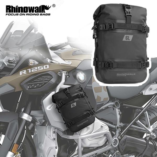 Rhinowalk オートバイバンパーバッグ 6L 防水フレームクラッシュバーバンパー修理ツール配置パックモータータンクパニア荷物バッグ