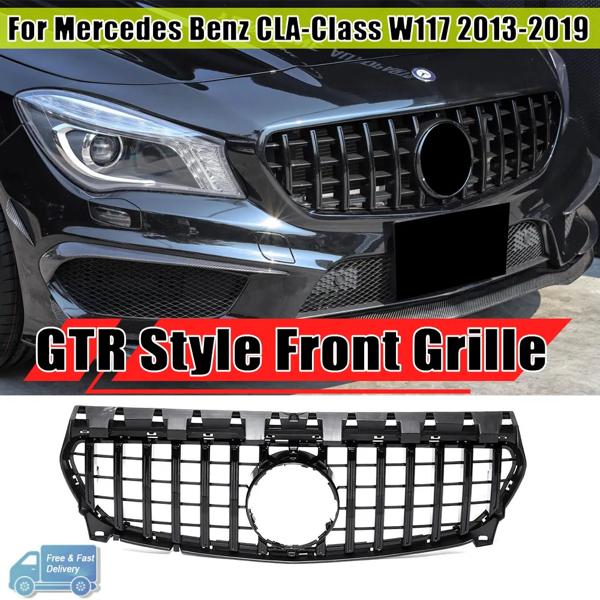 高品質 メルセデス ベンツ フロント グリル C117 X117 W117 CLA Class 2013 - 2019 ブラック シルバー メルセデス ベンツ CLAクラス C117 後期用 フロントグリル