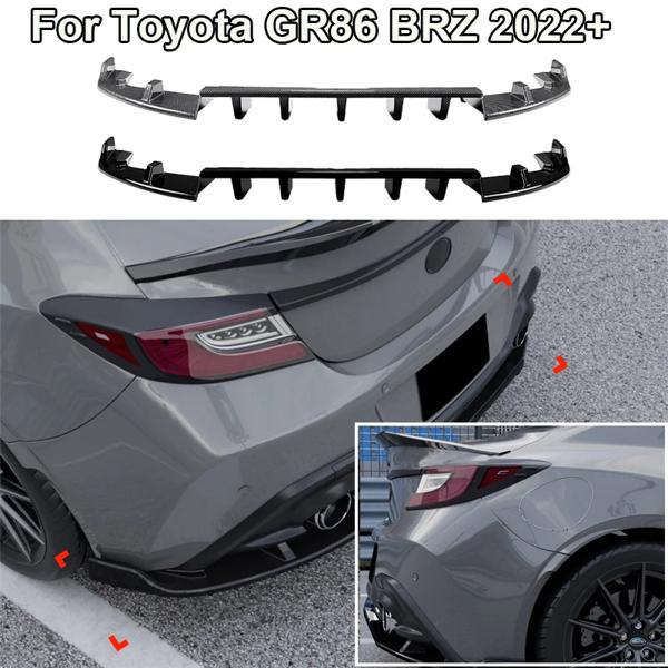 光沢のある黒のリアカナードデフレクターガード,車のリアバンパーディフューザー,スポイラー,トヨタ用スプリッターgr86 brz 2022, 2023 2024