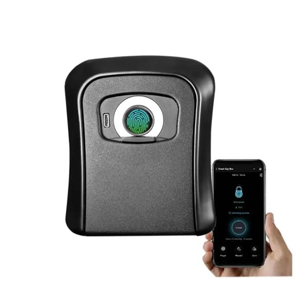 スマート指紋ロックボックスキーボックスキーセキュリティ屋外壁掛け携帯電話APPリモート接続制御ボックス