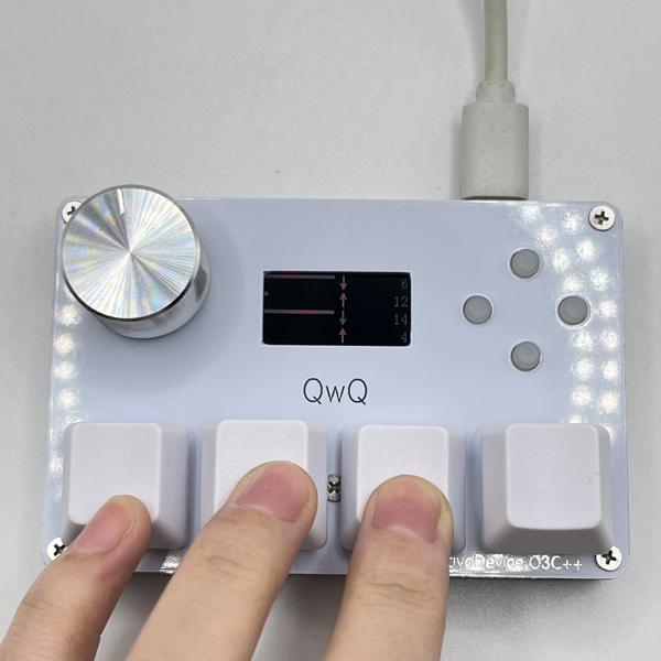 Outemu-磁気リニアキーボードスイッチ,sayodevice o3c,ラピッドトリガー,ピンクノブ,スクリーンコピーシャotcut,4 4キー_3
