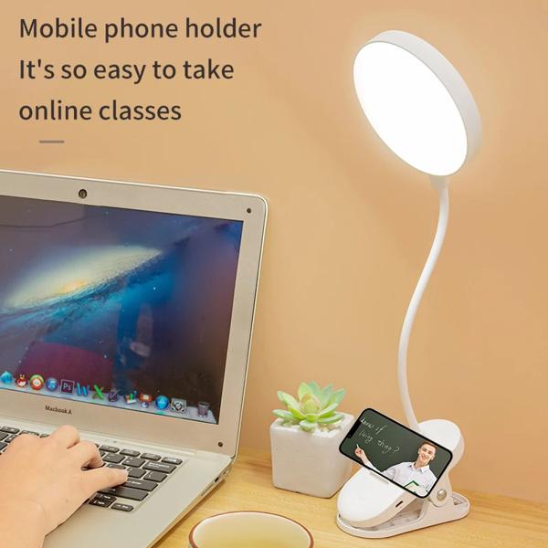 折りたたみ式クランプ付きポータブルテーブルランプ 目の保護具 充電式USB 常夜灯 書斎スタンド デスクランプ 3つのモード