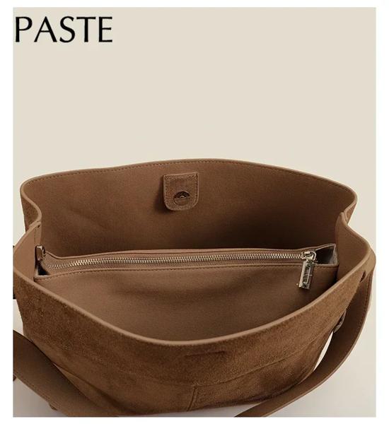 冬マットスエード牛革女性トートコーヒーレトロハイエンド暖色女性