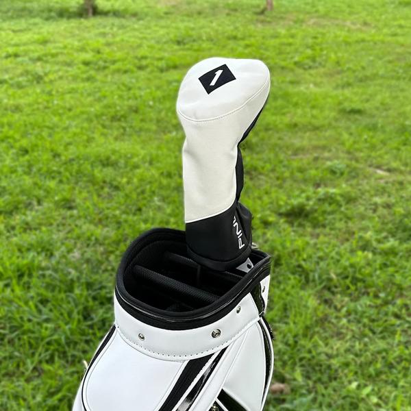 Ping Master ウッドヘッドカバー - グリーンブロックドライバー & フェアウェイプロテクター 傷防止 PU レザースリーブセット Ping Master ウッドヘッドカバー - グリーンブロックドライバー
