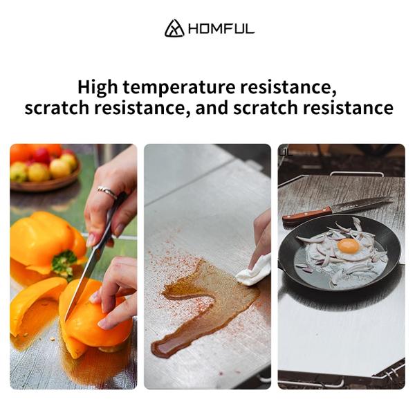 Homful-屋外キャンプ折りたたみテーブル、ポータブルステンレス鋼