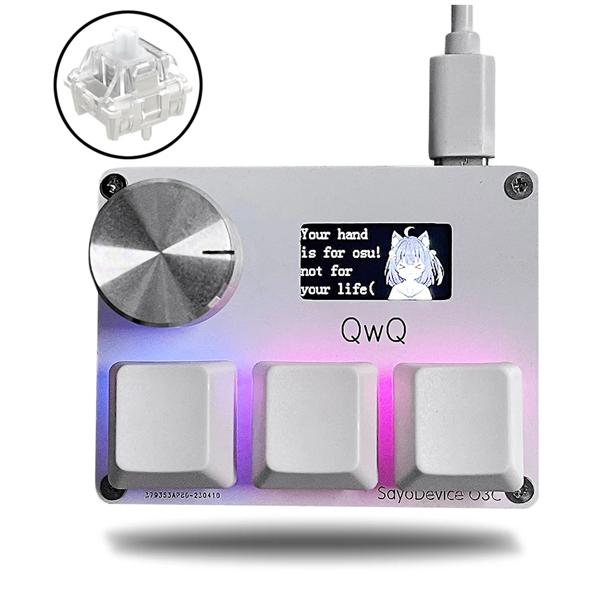 Gateron KS-20ホワイトスイッチ、sayodevice ou、o3cラピッドトリガー、磁気キーボード、ノブ、スクリーンコピーペースト、shotcut