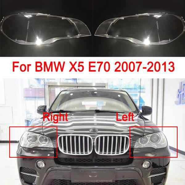 Bmw X5 E70 2007-2013自動フロントヘッドライトカバーレンズ透明ガラスヘッドランプシェードランプシェルマスクの通販は
