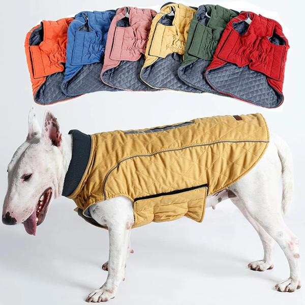 春の新反射犬ジャケットベスト肥厚暖かいレトロ犬服防水と反射ベストペットスポーツトレーニングコート