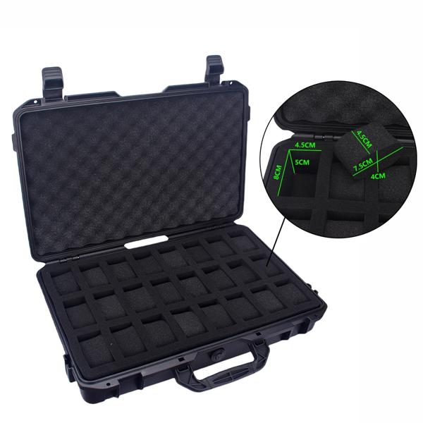 ポータブルプラスチックウォッチケース、防水ウォッチケース、ツールボックス、時計の保管に使用、24スロット