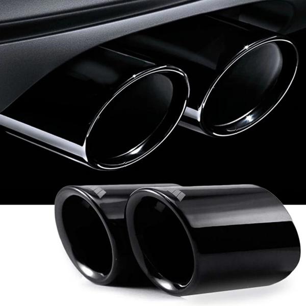 1ペアチタン黒尾先端パイプ排気リアマフラーbmw 2006 2007 2008 2009 2010 E90 E92 325キットカーアクセサリー