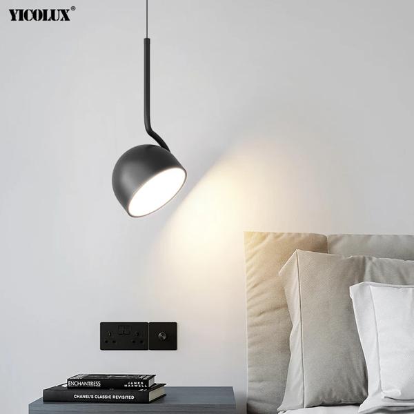 モダンでシンプルなデザインのLEDペンダントランプ,屋内照明,装飾的なシーリングライト,白黒で利用可能,リビングルーム,ベッドルーム,書斎,ベッドルームに最適