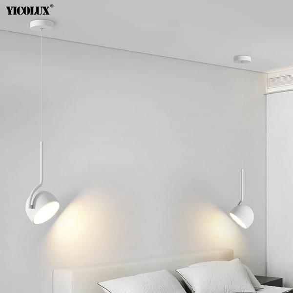 モダンでシンプルなデザインのLEDペンダントランプ,屋内照明,装飾的なシーリングライト,白黒で利用可能,リビングルーム,ベッドルーム,書斎,ベッドルームに最適_2