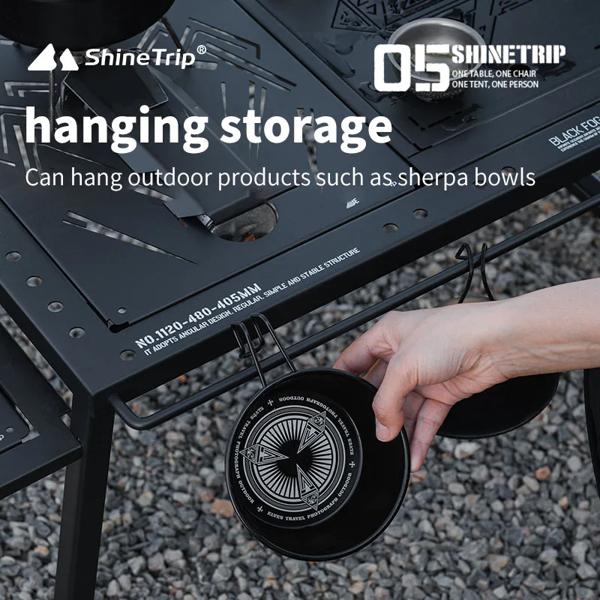 Shinetrip-アルミニウム製の折りたたみ式屋外キャンプテーブルセット
