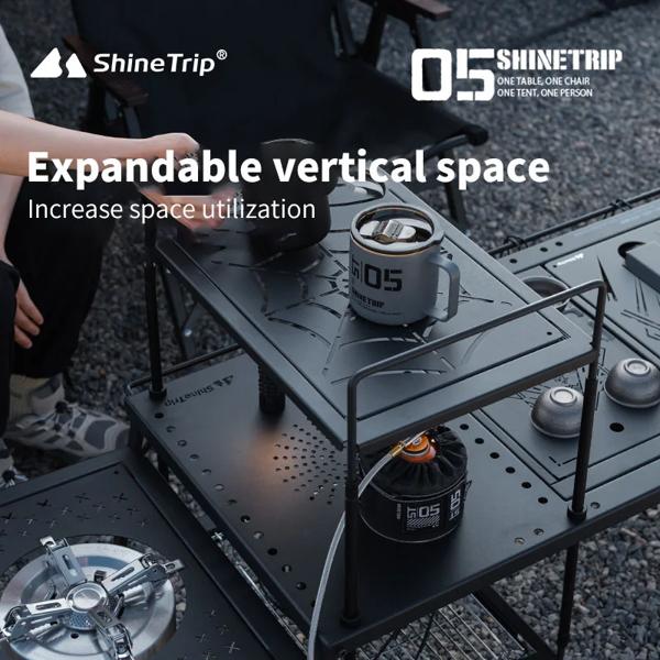 Shinetrip-アルミニウム製の折りたたみ式屋外キャンプテーブルセット