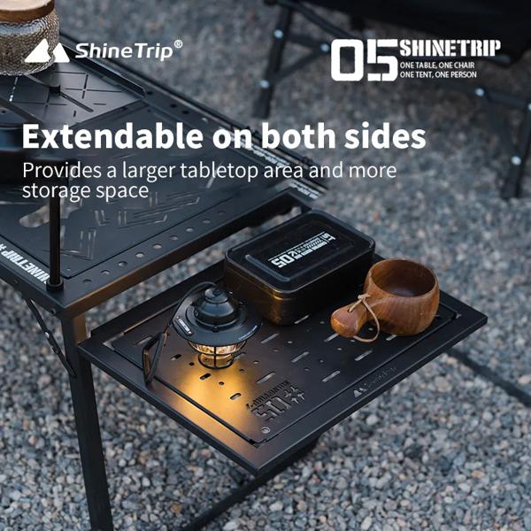 Shinetrip-アルミニウム製の折りたたみ式屋外キャンプテーブルセット
