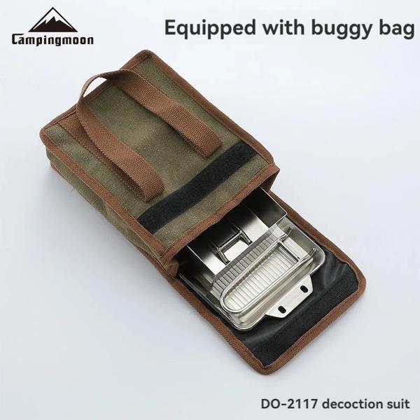 CAMPINGMOON ポータブル厚みのあるステンレス鋼のキャンプピクニック調理器具、深めの取り外し可能なハンドル、ステーキフライパン CAMPINGMOON ポータブル厚みのあるステンレス鋼のキャンプピクニック