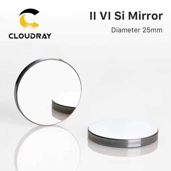 Cloudray 500W オリジナル II-VI Si ミラー径。 25mm 反射率 99.8% 10.6um CO2 レーザー彫刻切断機用 LPMS コーティング