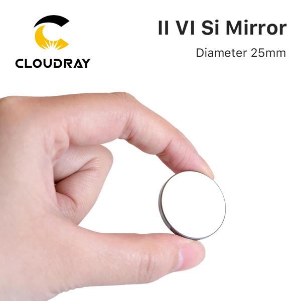 Cloudray 500W オリジナル II-VI Si ミラー径。 25mm 反射率 99.8% 10.6um CO2 レーザー彫刻切断機用 LPMS コーティング