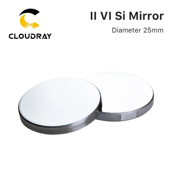 Cloudray 500W オリジナル II-VI Si ミラー径。 25mm 反射率 99.8% 10.6um CO2 レーザー彫刻切断機用 LPMS コーティング