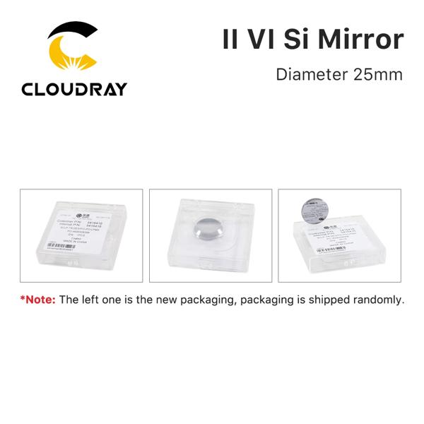 Cloudray 500W オリジナル II-VI Si ミラー径。 25mm 反射率 99.8% 10.6um CO2 レーザー彫刻切断機用 LPMS コーティング