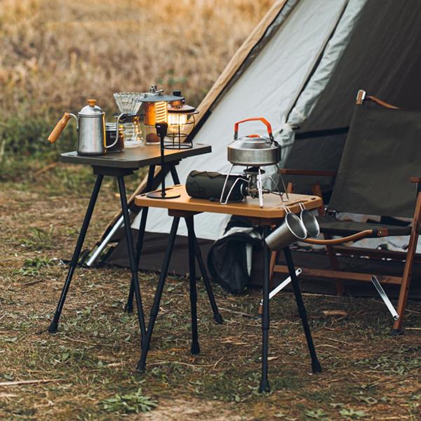キャンプ用折りたたみテーブル 高さ調節可能 アウトドア ポータブル 軽量 キャリーバッグ付き 両面吊り調理器具 ハイキング ピクニック キャンプ用折りたたみテーブル 高さ調節可能 アウトドア ポータブル