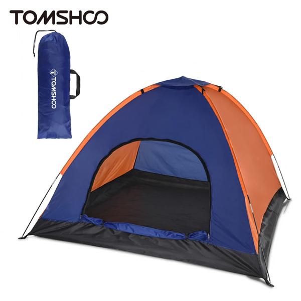 TOMSHOO 3-4 人用キャンプテント軽量屋外バックパッキングテントレインフライ付きファミリーキャンプハイキングビーチ釣りテント