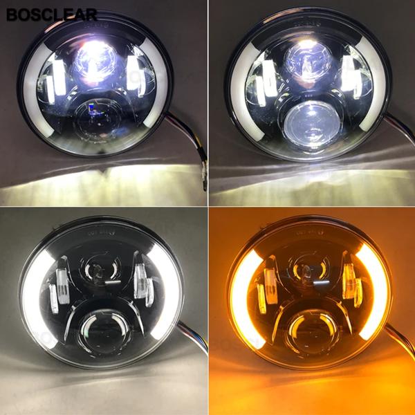 7 インチ LED ヘッドライトヘッドランプジープラングラー tj lj jk 日産パトロール Y60 サファリランドローバーハマー H1 H2 Lada Niva オフロード 4x4_6