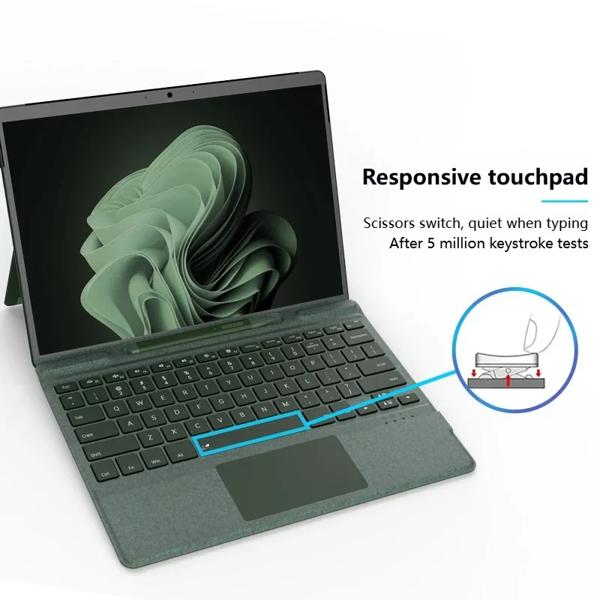 Bluetoothワイヤレスタッチキーボード,ペンスロット付き,磁気タブレット,Microsoft Surface Pro 8,9,10,x,新しい色,2022