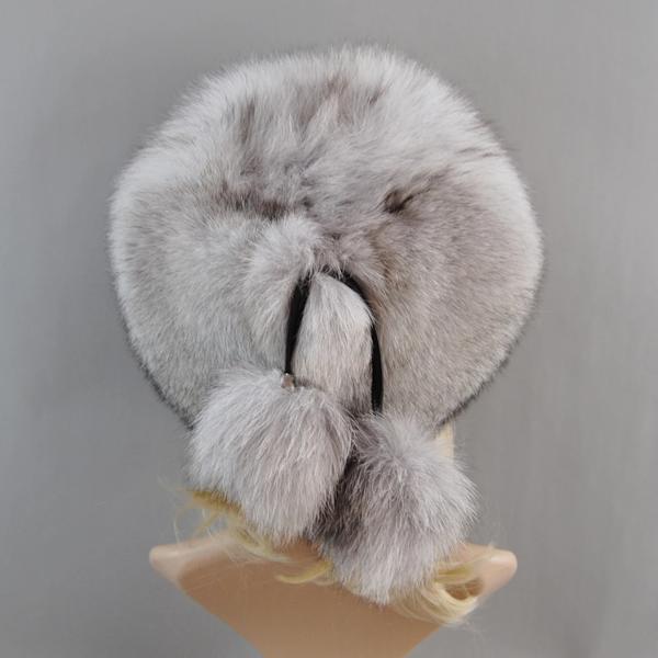 女性のための キツネの毛皮の帽子 天然の毛皮の帽子 厚いビーニー