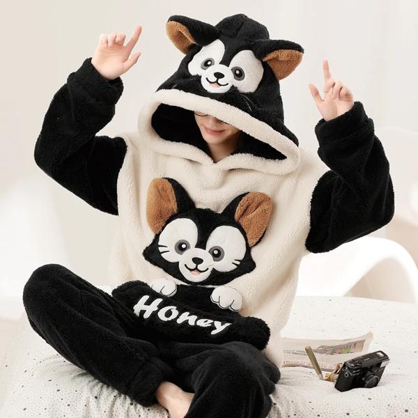 男性用の厚手の豪華なニットパジャマ 冬のコーラルベルベット 暖かい豪華な