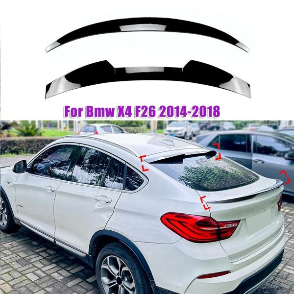 ABS MPスタイルのリアルーフトランクスポイラー,BMW f26 x4 2014-2018用の光沢のある黒のリアエアデフレクター,カーアクセサリー