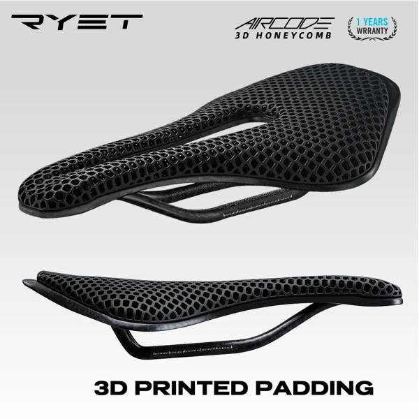RYET 3D プリント自転車サドル超軽量カーボンファイバー中空快適な通気性 MTB 砂利ロードバイクサイクリングシート部品