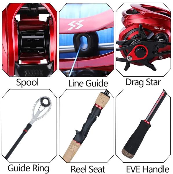 Sougayilang-カーボンファイバーリール釣り竿,2.1m-2.4m,4セクション,9