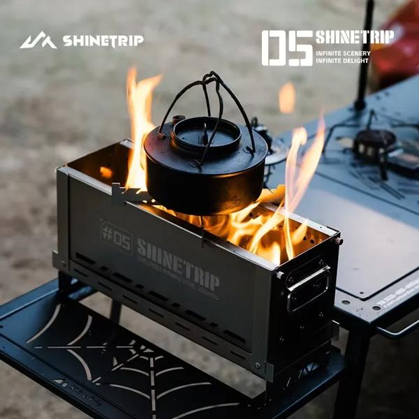 Shinetrip-ポータブルステンレス鋼調理器 キャンプ用の新しい冬のストーブ セミセカンダリユニット 燃焼炉 折りたたみ式調理器