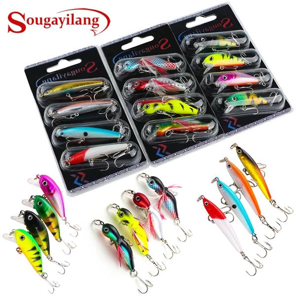 Sougayilang 釣り餌セット 4 個ワブラー防錆フック低音釣り