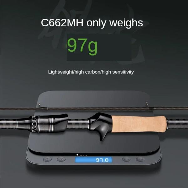 ベイトキャスティングフィッシングロッド,超軽量スピニングフィッシングアクセサリー,2つのセクション,xf,高速アクション,1.98 m, 2.28m, 40t