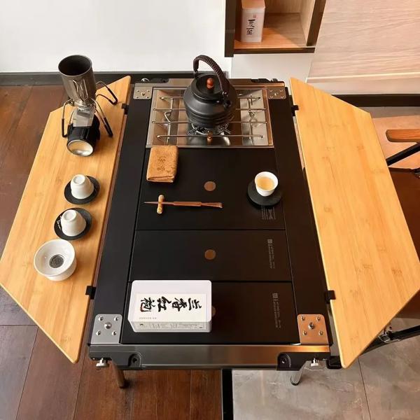 屋外 IGT 取り外し可能なテーブル IGT フレーム黒キャンプ折りたたみテーブル 2 ユニットテーブルアルミ合金フレームポータブル IGT テーブル新