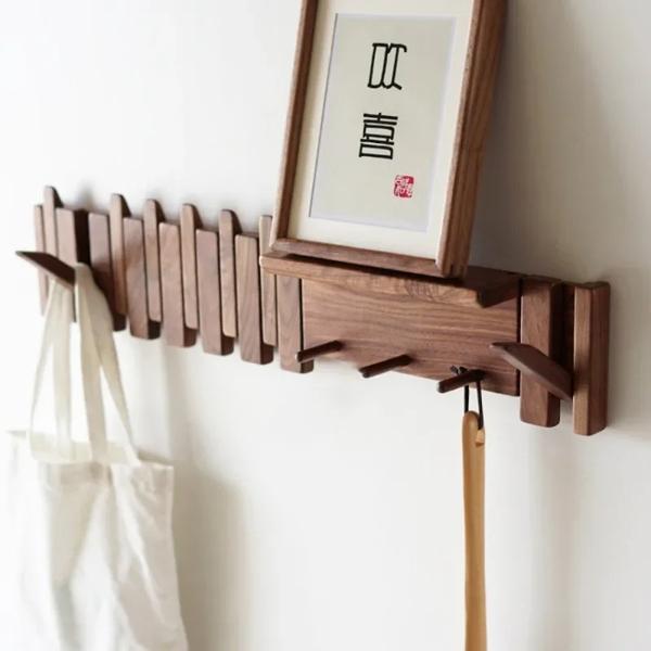 木製の壁のハンギングコートラック,スツールフック,クルミ,チェリー,収納,ディスプレイ,廊下,家具の装飾