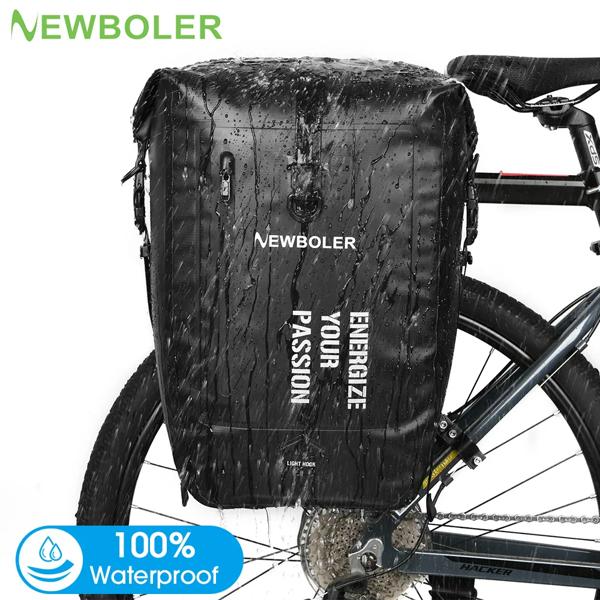 NEWBOLER 100% 防水バイクバッグ 27L 旅行サイクリングバッグバスケット自転車リアラックテールシートトランクバッグ自転車バッグパニア