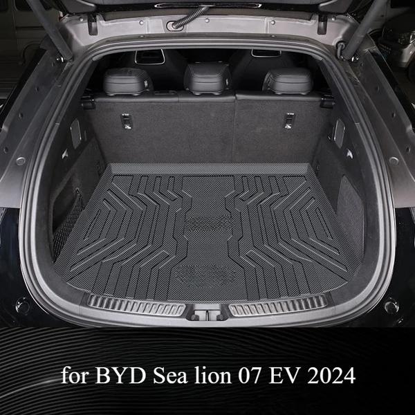 Byd用カスタムブーツライナートレイ、アシカ07 ev 2024、車のリアトランクカーゴマット、防水シート、カーペット、泥プロテクター