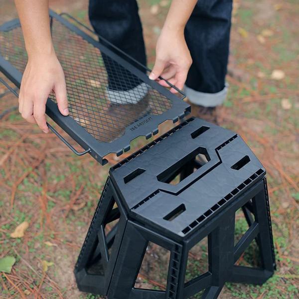 多機能折りたたみ式屋外テーブルとスツールセット,鉄製収納ラック