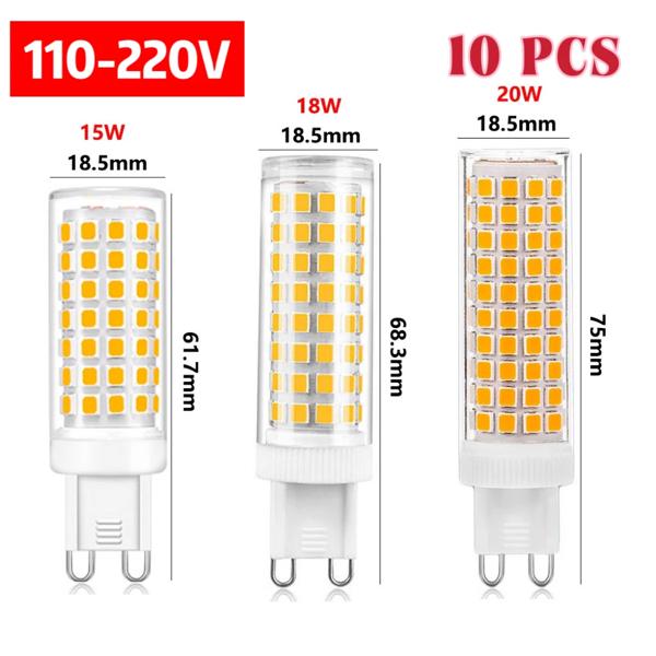 10 個フリッカーフリー G9 9 ワット 25 ワット LED 電球 3000k 4000k 6000k AC110/220V 2835 コーンライト 136 LED シャンデリアライト交換 100 ワットハロゲン