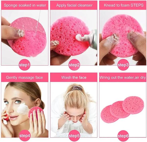 50-1000 個圧縮洗顔パフ天然木パルプスポンジ洗顔パフ発泡フェイスパフ