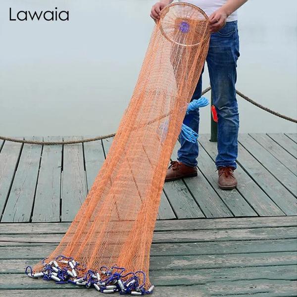 Lawaia 米国キャスティングネット 1.8 メートル-7.2 メートルシンカー屋外ウォータースポーツ手投げネットワーク小さなメッシュ手投げ着陸魚網ツール Lawaia 米国キャスティングネット 1.8 メートル-7.2 メートルシンカー
